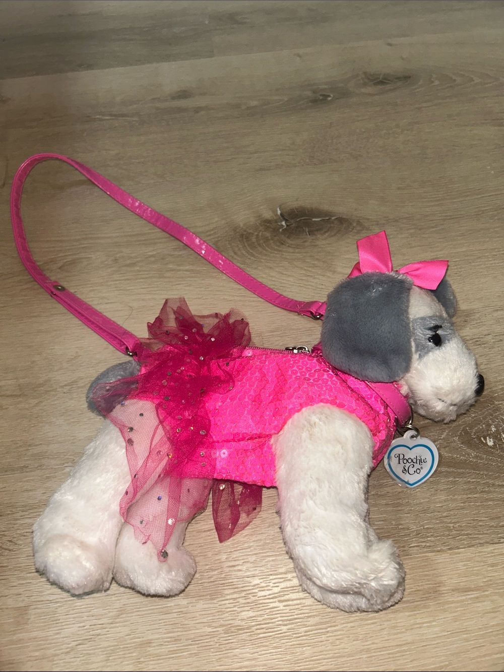 Hot Pink Plush Dog Purse